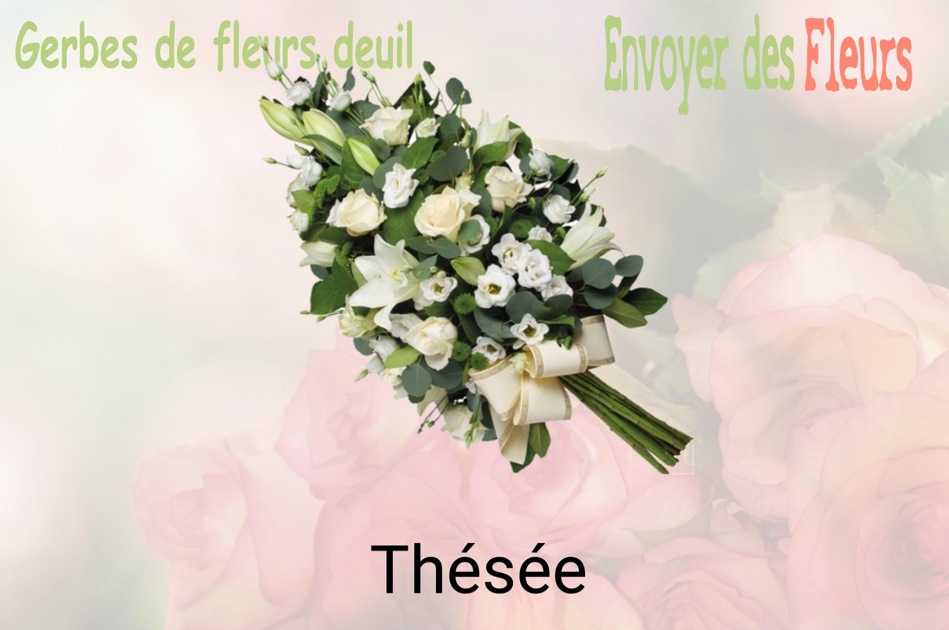 Gerbe de fleurs de deuil livrée à Thésée